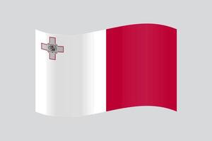 Malta bandera y mapa diseño vector