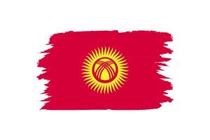 A vector illustration of Kyrgyzstan's national flag in its official colors