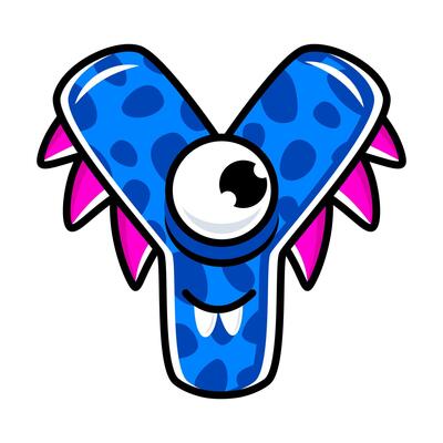 English alphabet with funny monsters, faces and eyes. Set of Monster cut aphabet with English letter. Colorful cartoon children Education and development of children detailed colorful Illustrations