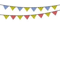 Party bunting flags with polka dot pattern, Vector illustration, Carnival colored garlands and bunting, Carnival colored garlands and bunting, colorful pennants