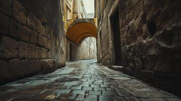 AI generated Exploring ancient city alleyways and streets as a metaphor for idea finding photo