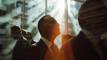 AI generated a corporate leader listening to conflicting advice from advisors and colleagues complexities of decision-making. photo