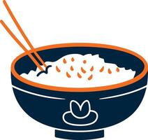 rice bowl flat style isolated on background vector