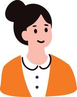 an office woman character flat style isolated on background vector