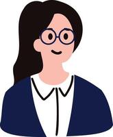 an office woman character flat style isolated on background vector