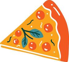 isolate slice of pizza flat style on background vector