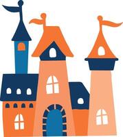 castle flat style isolate on background vector