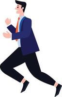 businessman running flat style isolate on background vector