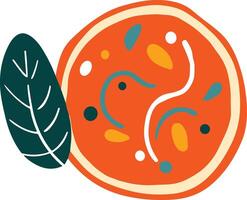 isolate pizza flat style on background vector
