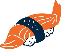 isolate salmon sushi flat style on background vector