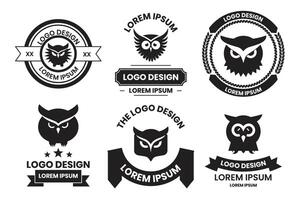 Owl logo or badge in bookstore concept in Vintage or retro style vector