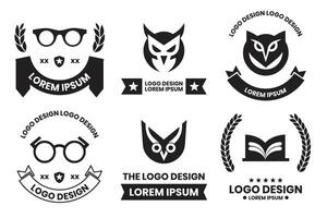 Bookstore or eyeglasses shop logo or badge in bookstore concept in Vintage or retro style vector