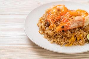 Giant Prawns Fried Rice with Shrimp Paste photo