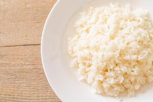 cooked rice on plate photo