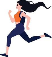 woman running flat style isolate on background vector