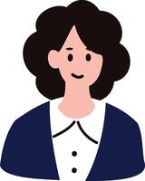 an office woman character flat style isolated on background vector