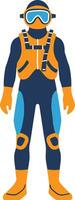 aquanaut flat style isolate on background vector