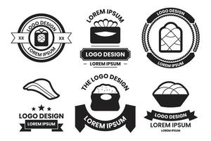 Japanese or Chinese restaurant logo or badge in Vintage or retro style vector