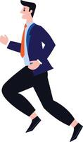 businessman running flat style isolate on background vector
