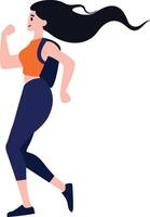 woman running flat style isolate on background vector