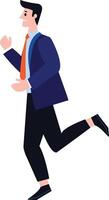 businessman running flat style isolate on background vector