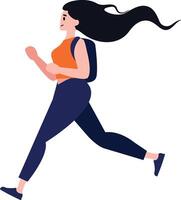 woman running flat style isolate on background vector