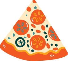 isolate slice of pizza flat style on background vector