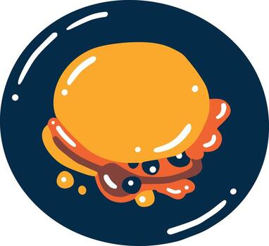 isolate burger flat style on background vector