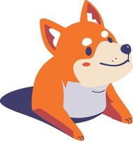 shiba inu dog flat style isolated on background vector