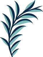 isolate green leaf flat style on background vector