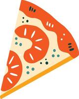 isolate slice of pizza flat style on background vector