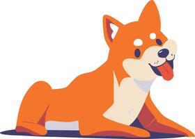 shiba inu dog flat style isolated on background vector