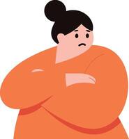 Fat angry woman flat style isolated on background vector