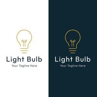 Simple light bulb logo template design with creative idea. vector