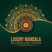 luxury ornamental mandala effect design background with golden color vector