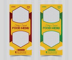 Today's special food menu and restaurant roll up banner x or roll up banner design template vector