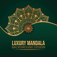 luxury ornamental mandala effect design background with golden color vector