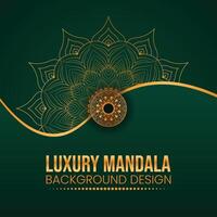 luxury ornamental mandala effect design background with golden color vector