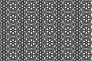 Abstract seamless black and white floral pattern. Lace, trim, line art pattern with floral elements. vector