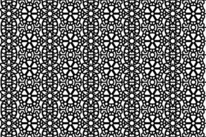 Abstract seamless black and white floral pattern. Lace, trim, line art pattern with floral elements. vector
