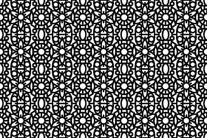 Abstract seamless black and white floral pattern. Lace, trim, line art pattern with floral elements. vector