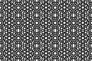 Abstract seamless black and white floral pattern. Lace, trim, line art pattern with floral elements. vector