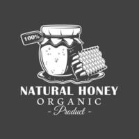 Vintage honey label vector