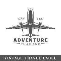 Travel label isolated on white background vector