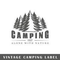 Camping label isolated on white background vector