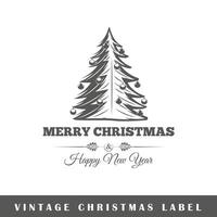 Christmas label isolated on white background vector