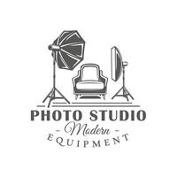 Photo studio label isolated on white background vector