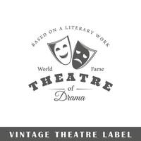 Theatre label isolated on white background vector