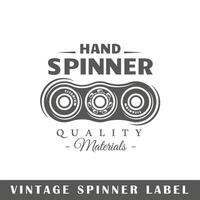Spinner label isolated on white background vector