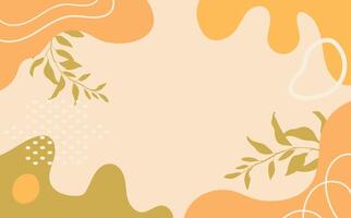 Minimalist abstract background with abstract line art and botanical leaves.Creative banner templates with copy space for text. Vector background for banner, and poster.